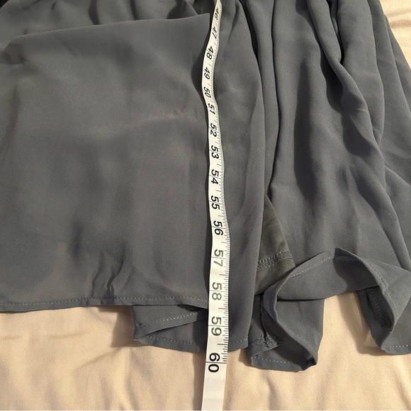 Baltic Born Kristina Dusty Blue Flowy Wrap Tie Slit Maxi Dress Womens Size 1XL - Picture 11 of 11